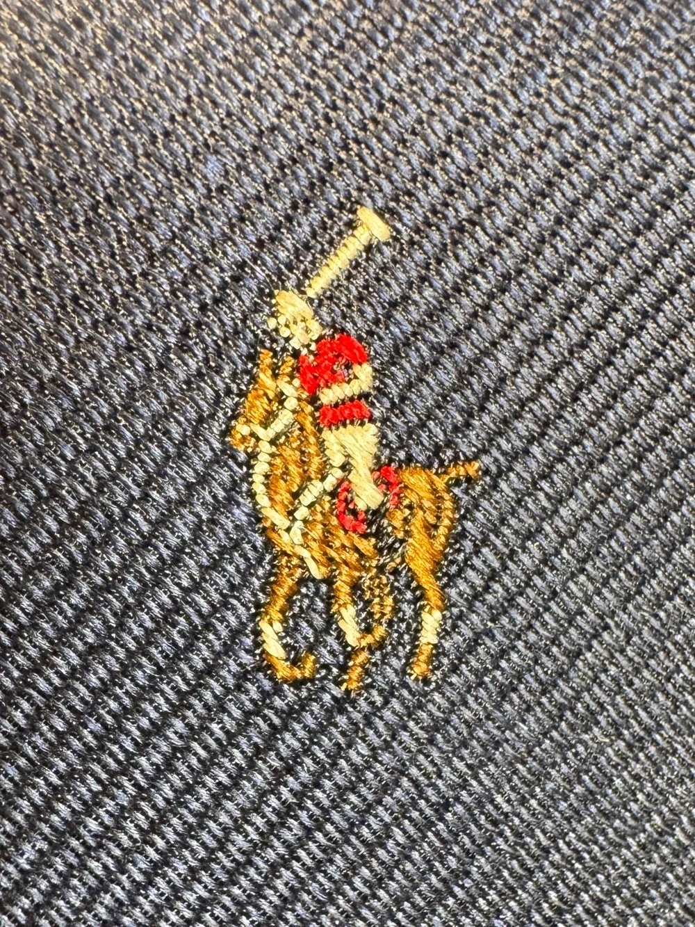 Vintage Polo by Ralph Lauren Blue w/ Ponies & Black Leather Card Case Wallet S